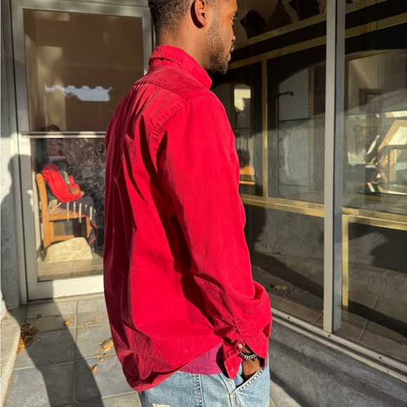 Ralph Lauren Blue Label Red Classic Fit Oxford Button Down Shirt Sz S - Picture 2 of 7